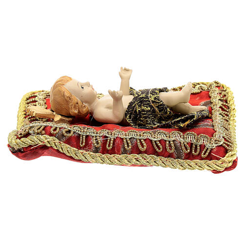 Baby Jesus figurine on cushion 10x8 cm resin nativity 4