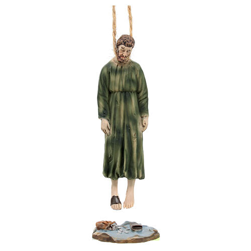 Statua morte di Giuda presepe pasquale resina 10 cm 2