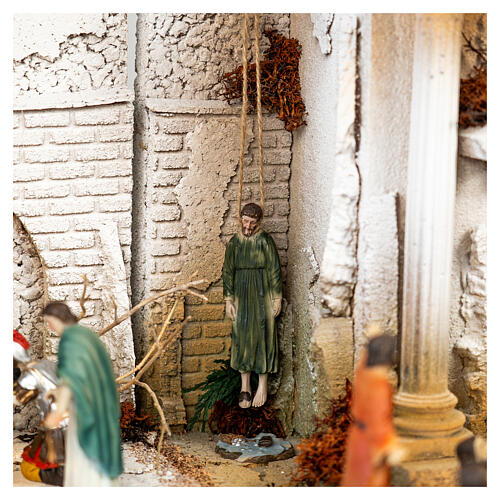Death of Judas statue in resin Easter Nativity 10 cm 2