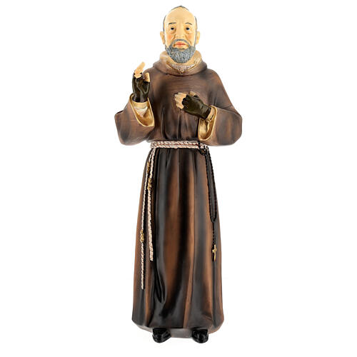 Estatua Padre Pío resina pintada 45 cm 1