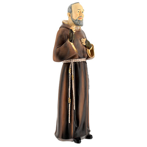 Estatua Padre Pío resina pintada 45 cm 5