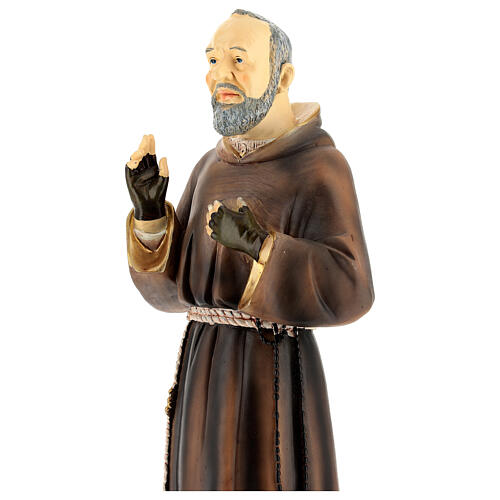 Imagem Padre Pio resina pintada 45 cm 2