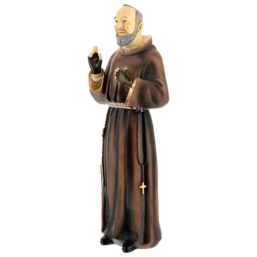 Imagem Padre Pio resina pintada 45 cm 3