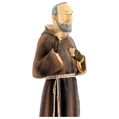 Imagem Padre Pio resina pintada 45 cm 4