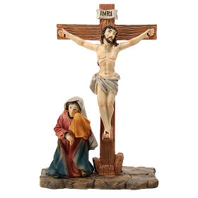 Crucifixión Jesús resina set 5 piezas 14 cm