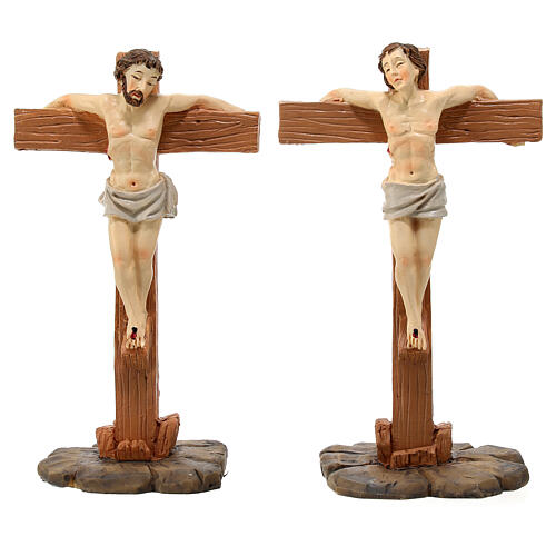 Crucifixión Jesús resina set 5 piezas 14 cm 6