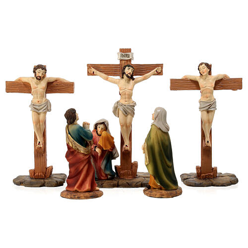 Crocefissione Gesù resina set 5 pz 14 cm 1