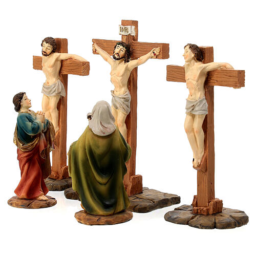Crocefissione Gesù resina set 5 pz 14 cm 3