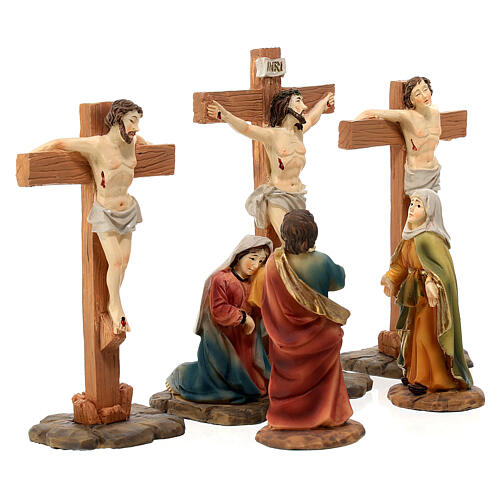 Crocefissione Gesù resina set 5 pz 14 cm 5