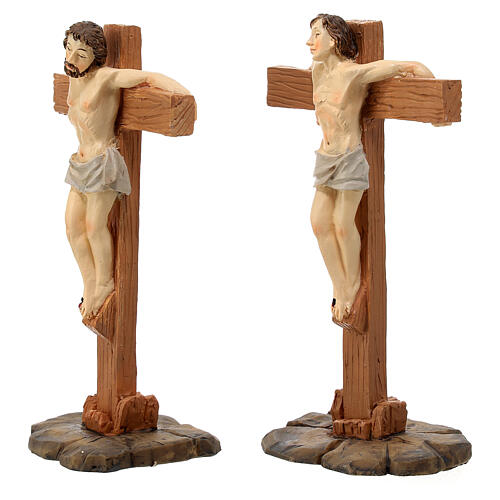 Crocefissione Gesù resina set 5 pz 14 cm 8