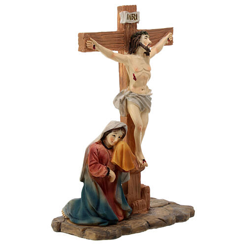 Crocefissione Gesù resina set 5 pz 14 cm 9