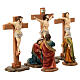 Crocefissione Gesù resina set 5 pz 14 cm s5