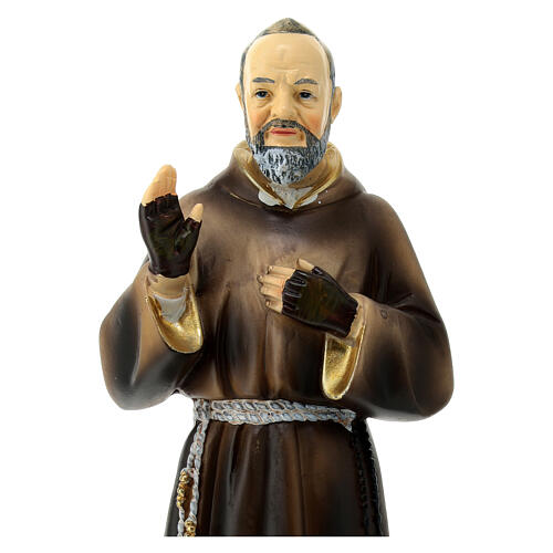 Imagem Padre Pio resina 20 cm 2