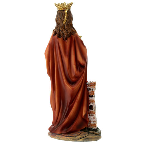 Saint Barbara, resin statue with golden details, 8 in 5