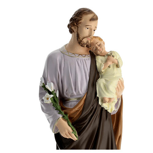 Statue Saint Joseph avec Enfant Jésus matière incassable 40 cm pour extérieur 2