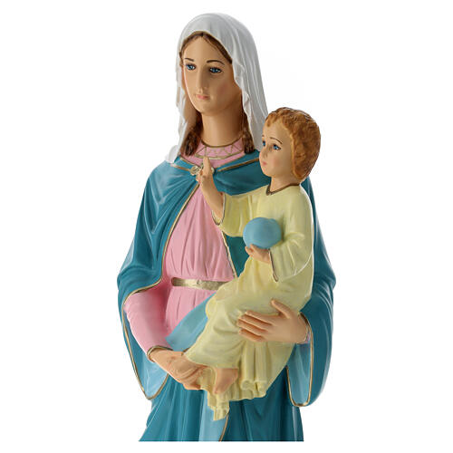 Estatua Virgen con Niño material infrangible 60 cm exterior 4