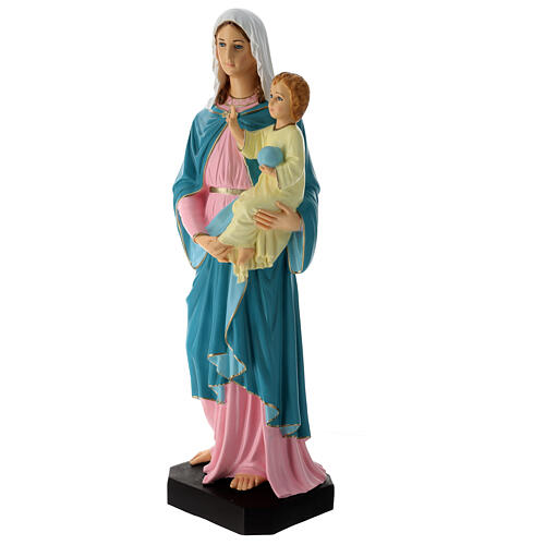 Vierge à l'Enfant statue en matière incassable pour extérieur 60 cm 3