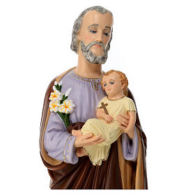 Saint Joseph avec Enfant Jésus statue en matière incassable pour extérieur 60 cm