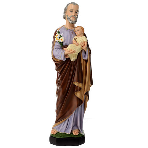 Saint Joseph avec Enfant Jésus statue en matière incassable pour extérieur 60 cm 1