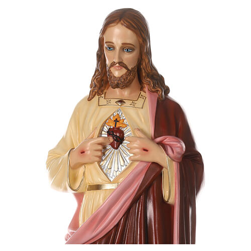 Sacré-Coeur de Jésus statue matière incassable pour extérieur 130 cm 2