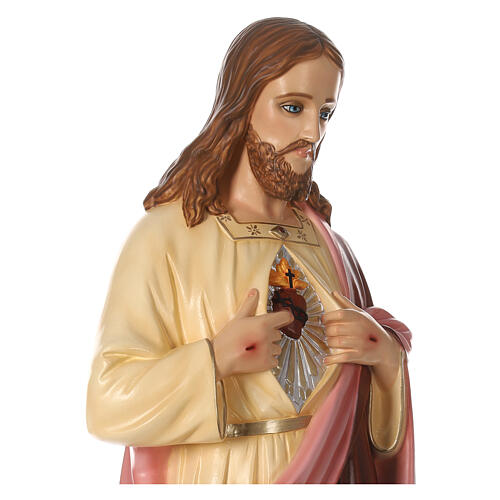 Sacré-Coeur de Jésus statue matière incassable pour extérieur 130 cm 4