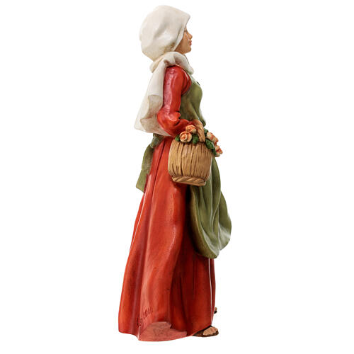 Frau mit Blumen, Statue, aus bruchfestem Material, 40 cm, AUßEN 7