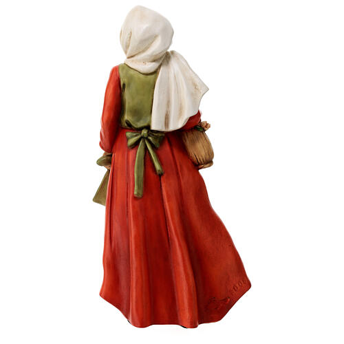 Femme avec fleurs statue en matière incassable pour extérieur crèche 40 cm 8