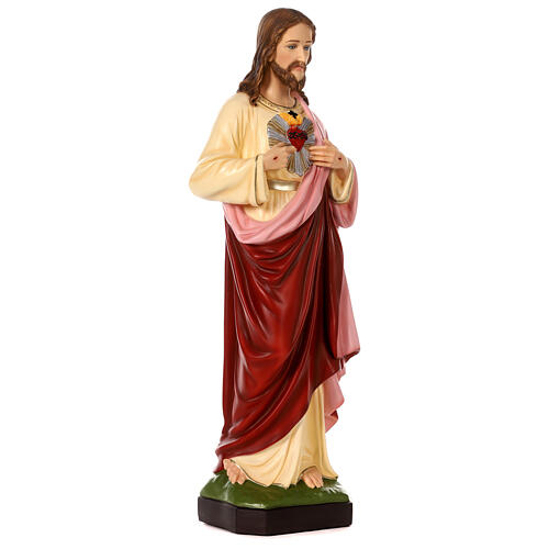 Statua Sacro Cuore di Gesù materiale infrangibile 80 cm esterno 5