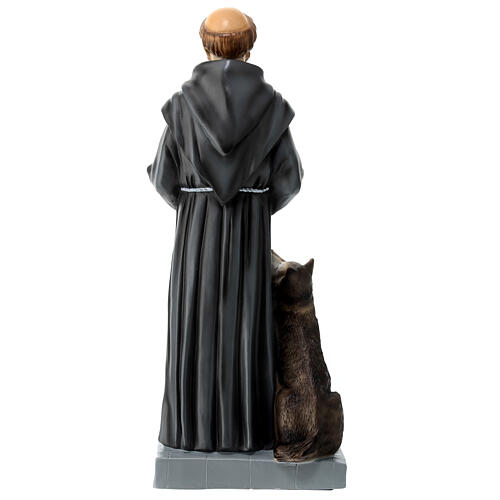 Franziskus und der Wolf, Statue, aus unzerbrechlichem Material, 30 cm, AUßEN 6