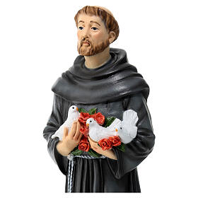 Saint Francis statue with wolf, unbreakable material 30 cm