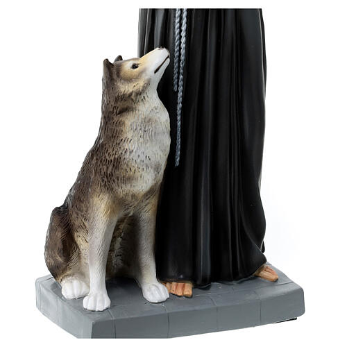 Saint Francis statue with wolf, unbreakable material 30 cm 4