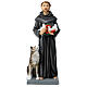 Saint Francis statue with wolf, unbreakable material 30 cm s1