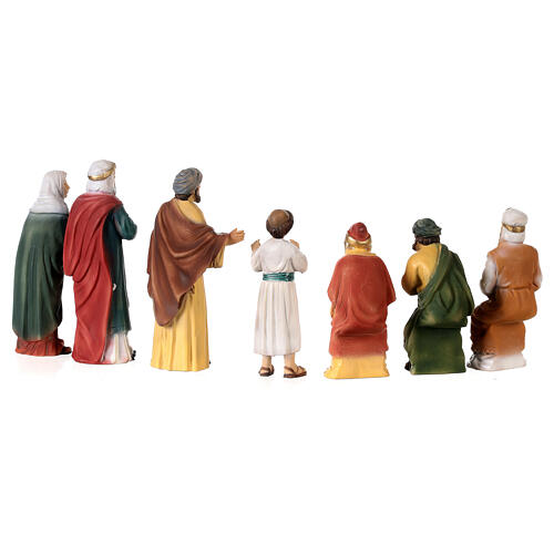Jesus with doctors in the Temple, resin set of 7 statues, Easter creche of 9 cm 5