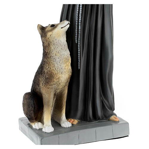 Franziskus und der Wolf, Statue, aus unzerbrechlichem Material, 40 cm, AUßEN 4