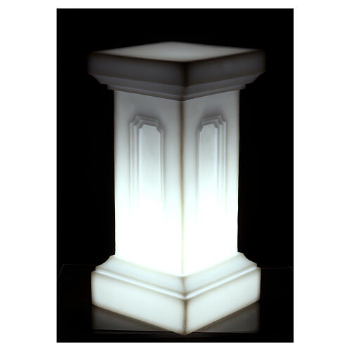 Colonne blanc nacré éclairée pour statues h 58 cm 2