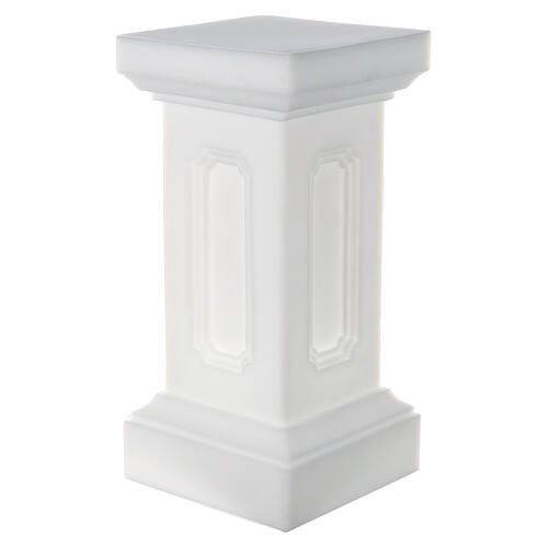 Colonne blanc nacré éclairée pour statues h 58 cm 3