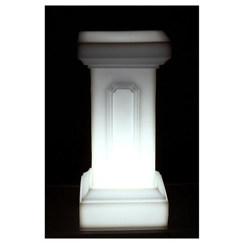 Colonne blanc nacré éclairée pour statues h 58 cm 4