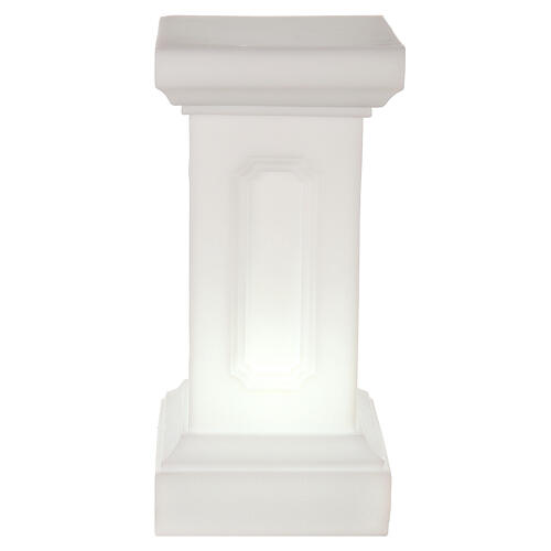 Colonne blanc nacré éclairée pour statues h 58 cm 5