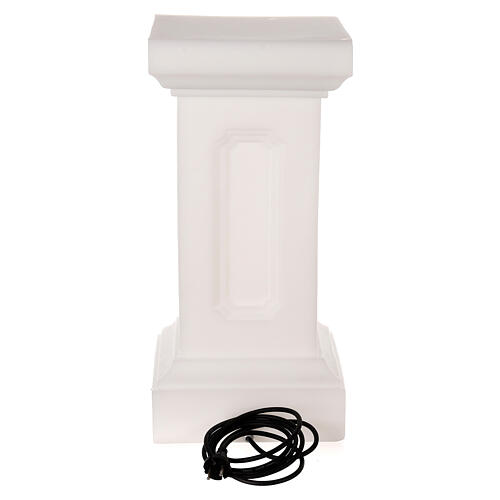 Colonne blanc nacré éclairée pour statues h 58 cm 6