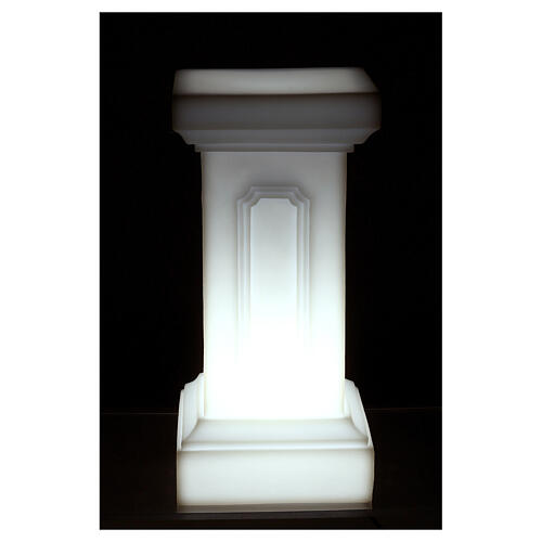 Kolumna do figur podświetlana biała perłowa h 58 cm 4
