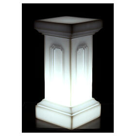 Coluna branca pérola iluminada para estátua h 58 cm