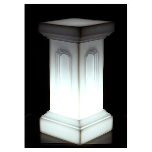 Coluna branca pérola iluminada para estátua h 58 cm 2