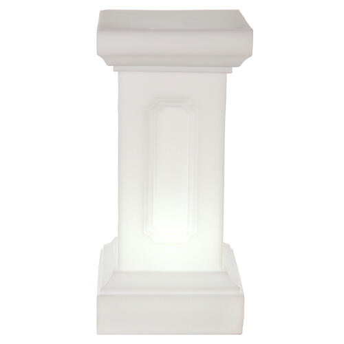 Coluna branca pérola iluminada para estátua h 58 cm 5