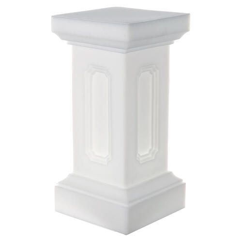 Illuminated pearl white statue column H 58 cm 3
