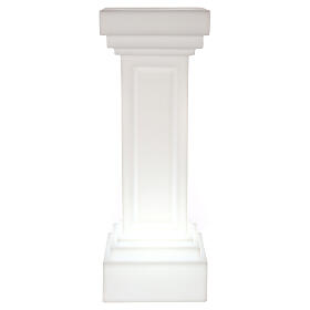 Colonne blanc nacré éclairée pour statues h 85 cm