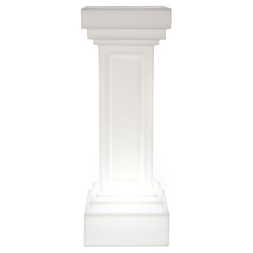 Colonne blanc nacré éclairée pour statues h 85 cm 1