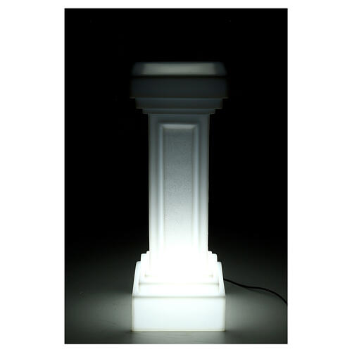 Colonne blanc nacré éclairée pour statues h 85 cm 3