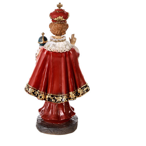 Painted resin statue of the Infant Jesus of Prague 8x4x2 in 4
