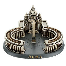 Architektur-Miniatur, Petersbasilika in Rom, Resin, koloriert, 10x20x20 cm