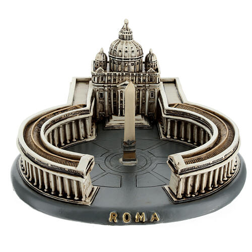 Architektur-Miniatur, Petersbasilika in Rom, Resin, koloriert, 10x20x20 cm 1